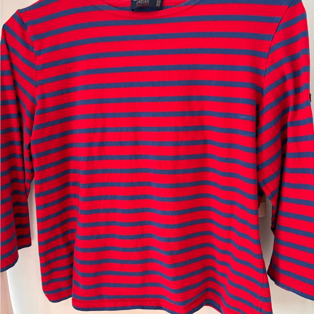 Red and Blue Striped Top